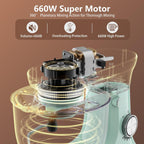 Electric Stand Mixer,10 Speeds Tilt-Head Food Mixer, 3-IN-1 Kitchen Mixer for Daily Cooks with Dishwasher-Safe 6QT Bowl,Dough Hook, Beater, Whisk (Agave Green)