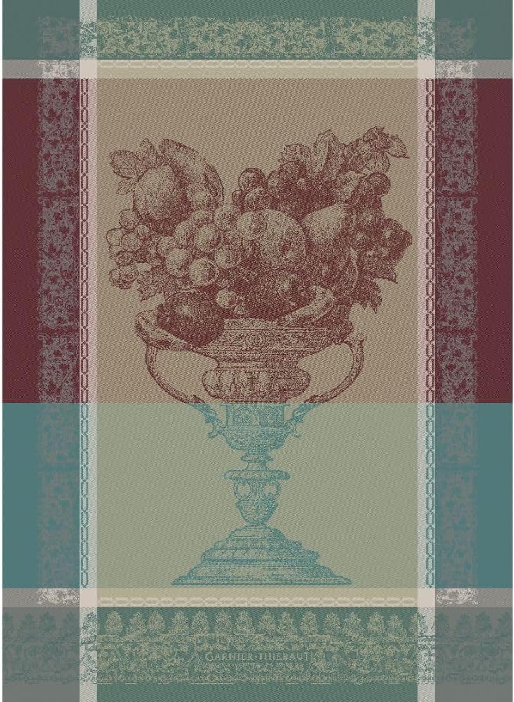 Garnier Thiebaut Coupe Fruits Frais Bordeaux (Fresh Red Fruit Slices) French Kitchen Towel 22"x30", Cotton, Jacquard