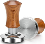 V5 Espresso Tamper, 58.3MM 2 Spring-loaded Calibrated Tamper with Stainless Steel Ripple Base, Walnut Wooden-Handle Tamper Compatible with Gaggia series Espresso Machine Portafilter and 58mm E61 Group