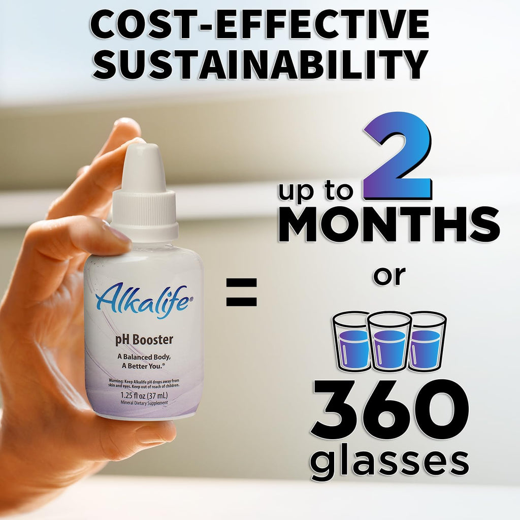 Alkalife pH Booster Drops | The First Patented Alkaline Water Booster to Neutralize Acid & Balance pH for Immune Support, Peak Performance, Detox, Overall Wellness – 1.25oz