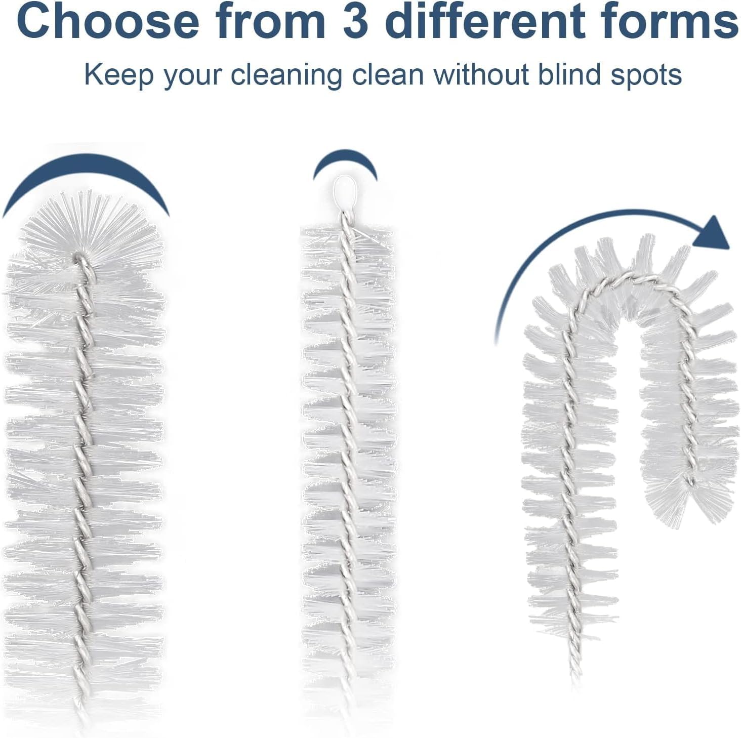 Straw Cleaner Brush Set, 12-Piece 11.8 Inch Long Botthle Cleaning Brush, Nylon Tube Brush Kit for Straws on Tumbler, Water Bottle, Sippy Cup and Pipes, Tubes or Tea Pot Spout