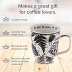 Karma Gifts 16 oz Black and White Boho Mug Beetle - Cute Coffee and Tea Mug - Ceramic Coffee Mugs for Women and Men