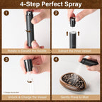 KitchenTour Artisan Coffee Kit - Wooden Dosing Cup + Anti-Static Sprayer + Grind Size Tool-3-in-1 Pro Set: Measure, Spray, Validate