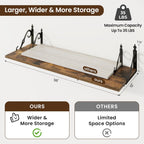 RICHFOCUS 12 Inch Deep Floating Shelves for Wall, 36" W x 12" D Wood Wall Shelves Set of 2, Wide Floating Shelves for Living Room, Bedroom, Kitchen, Bathroom and Decor Storage, Rustic Brown