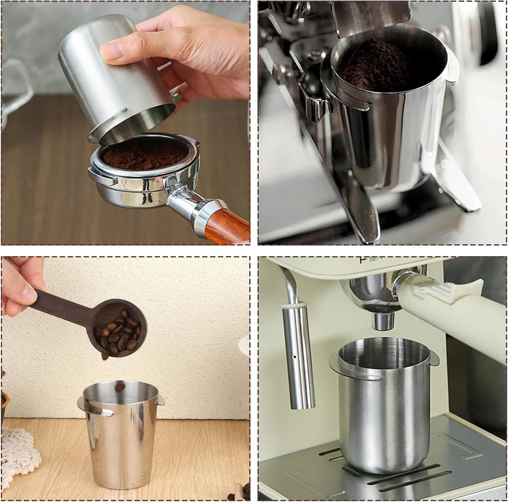 Coffee Dosing Cup, 53mm Coffee Powder Feeder Stainless Steel Espresso Dosing Cup Compatible with 54mm Portafilter