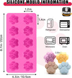 Silicone Molds Puppy Dog Paw and Bone Molds for Baking,Chocolate Molds,Silicone Dog Treat Mold - 6 Pack