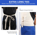 Chef Apron Unisex Two-Tone Professional Kitchen Bib Apron with 2 Pockets Cooking, Grilling, and Baking Gift