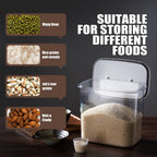Rice Container - 25 Lbs/12KG/12L Rice Dispenser Storage with Measuring Cup Food Cereal Container Bins Pet Food Container Household for Kitchen Pantry Organization