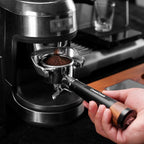 54mm Espresso Double Spouts Portafilter with 3 Ear | Stainless Steel Basket and Black Aluminum Alloy Handle | Fits 54mm Breville/Sage Barista Espresso Machine | Espresso Accessories