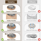 Wood Coasters Set of 6 with Holder, Cewiru Cup Mat for Drinks, Absorbent Coasters with Felt Insert for Coffee Table Protection, Modern Style Home Dining Table Decor, 4.3" Mix Brown