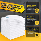 HOMEXCEL White Microfiber Cleaning Cloth 150 Pack, 12.5 x 12.5 inch Microfiber Towels for Car Washing Cleaning Rags for Car, Kitchen, and Window