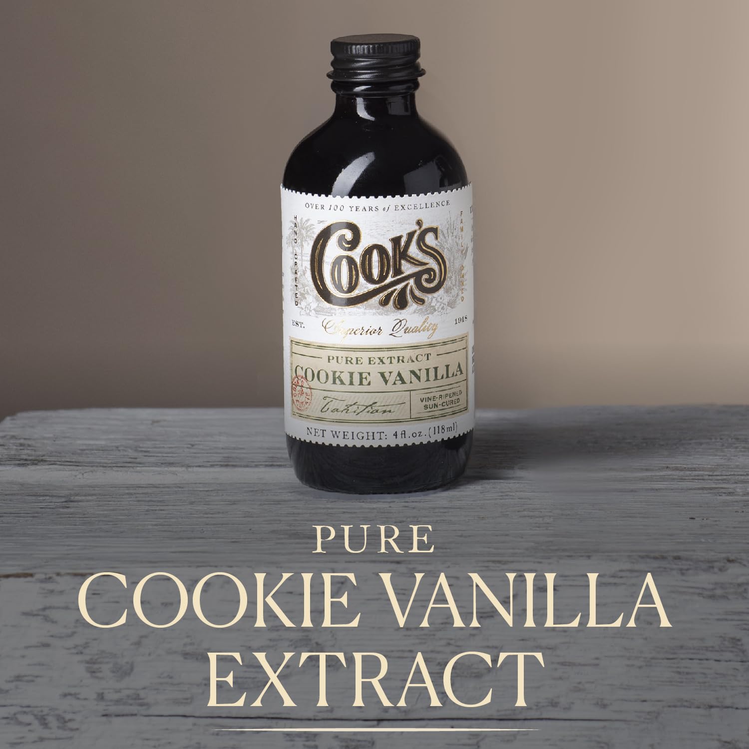 Cook's, Pure Cookie Vanilla Extract, Floral Vanilla Extract for Cakes, Cookies, Pastries, Ice Creams, 32 oz