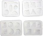 Lovely Small Items Silicone Fondant Molds Set For Cake Topper, Gumpaste, Candy & Chocolate, Polymer Clay and More (Rectangle Food Items)