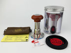 The Force Tamper Automatic Impact Adjustable Constant Pressure and Autoleveling Coffee Tamper Reddish Brown Jellyfish Wooden Handle Set Pro (Standard Set, 58.35mm)