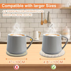 Large 4.8" Cotton Coasters for Drinks Set of 2, Oversized Absorbent Brown Fabric Cup Mats for Coffee Mugs, Boho Desk & Nightstand Drink Pads, Durable Minimalist Coasters for Home Décor(Caffè no)