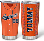 Hyturtle Personalized Baseball Tumbler Baseball Players Design Stainless Steel Double Walled Vacuum Insulated Tumblers 20oz30oz Coffee Travel Mug Cup Christmas Gift For Men Boys Friends Dad Sports Fan