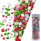 Sprinkles Rose Cake Decorations Topper Edible Themed Sprinkles For Cake Decorations, Baking, Ice Cream, Cookies, Cupcake Topper 4.58OZ
