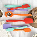 Elihome Chef Series 3 Piece Silicone Spatula Set - 600°F Heat Resistant Non Stick Rubber Kitchen Scraper Spatulas for Cooking, Baking, and Mixing – BPA Free and LFGB Certified Silicone, Green Color