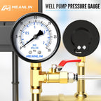 MEANLIN MEASURE 0-30Psi Well Pump Pressure Gauge 1/4" NPT 2" FACE DIAL for Pool Sand Filter Water Oil Air Pressure Test Lower Mount, with Teflon Tape