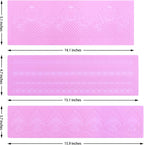 Silicone Molds for Cake Decorating - Embossing Lace Fondant Molds, Cake Flowers Lace Mats Set of 3