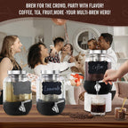 Cold Brew Coffee Maker, 1 Gallon Iced Coffee Maker With Stainless Steel Filter, Heavy Duty Glass Cold Brew Pitcher With Stainless Steel Spigot, Mason Jar Cold Brew Coffee Maker Fast Iced Tea Maker