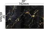 DAIFURONGE Tempered Glass Backsplash For Kitchen Behind Stove,Black Marbling Stove Backsplash Top Cover,Easy to Clean Glass Splashback, Sink Cover Splash Guard,Home Kitchen Wall Decor (30"x18"(76.2x45.72cm))