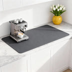 Dish Drying Mat Super Absorbent – 17" x 31" Coffee Mat for Countertops – Non-Slip Drying Mat for Kitchen Counter – Easy to Clean Water Absorbent Mat – XLarge Dish Drying Mats (Dark Gray)