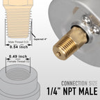 0 to 200 Psi Pressure Gauge, Glycerin Liquid Filled, 2.5 inch Dial, 1/4" NPT Back Mount, Stainless Steel Case, for Air Compressor, Shock, Water System, Well Pump, Tank, Pipe, Pressure Test