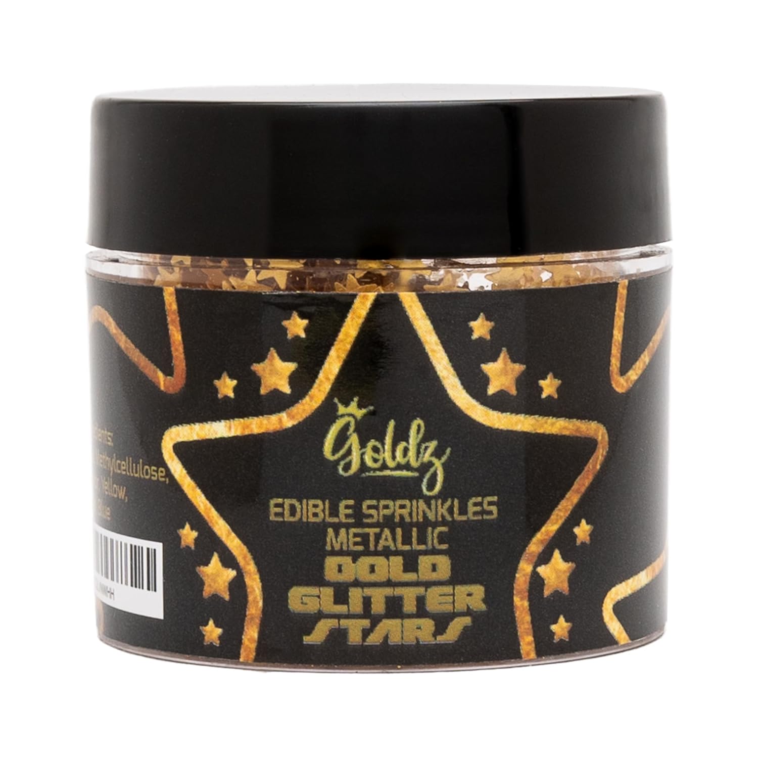 goldz: Edible Sprinkiles Metaliic Gold Glitter Stars 5 grams: Perfect for decorating cakes, cupcakes, flakes, and cookies