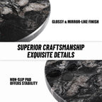 Koville Brazilian Natural Marble Cutting Board for Kitchen, 11" Round Hand Crafted Marble Slab for Cheese, Charcuterie, Pastry Board - Wedding Gift, House Warming Gift(Blue Fantasy)