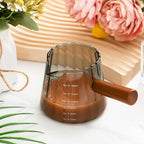 Espresso Shot Glass with Handle, 6 Oz/180 ml Espresso Cups with Single V-shaped Mouth, Measuring Cup for Milk Tea Coffee Bar Accessories(Gray,1 Pcs)