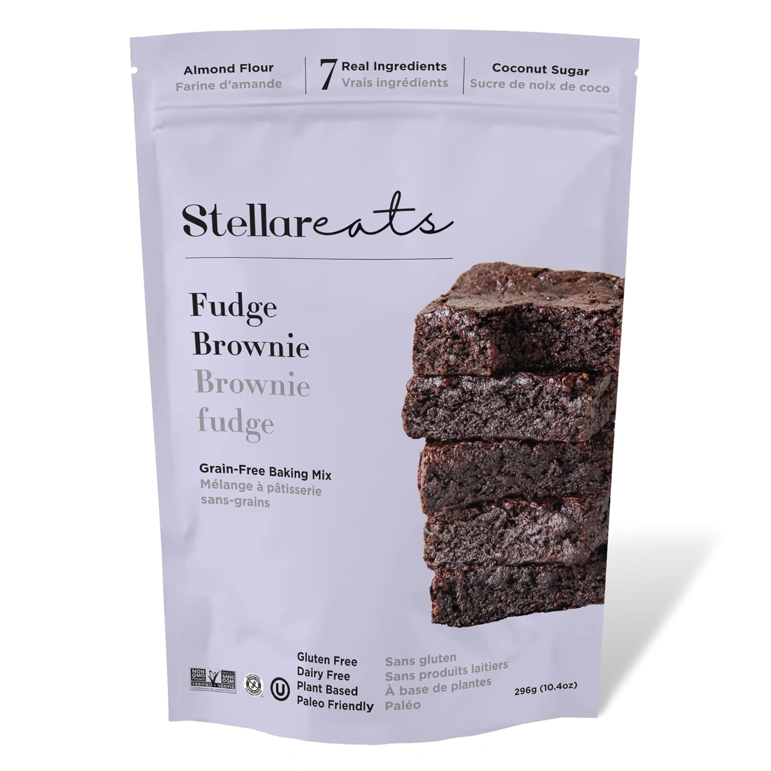 Stellar Eats Grain‑Free Fudge Brownie Baking Mix | Gluten‑Free, Dairy‑Free, Plant‑Based, Paleo‑Friendly, Naturally Sweetened with Coconut Sugar | Almond Flour-Based | 10.4 oz | 1 Pack