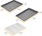 Chicago Metallic Professional Non-Stick Cookie and Jelly-Roll Pan Set with Cooling Rack, 17 by 12.25 Inches