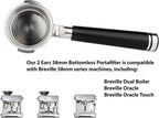 LILQ 58mm Bottomless Naked 2 Ears Portafilter Compatible with Breville Machines– Includes 18–20g Basket (Aluminum Flat, 58mm For Breville)
