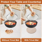 7 Inch Trivets for Hot Dishes, Pots and Pans, 5 Heat Resistant Pot Holders for Kitchen, Home Essentials, Hot Pads for Countertop and Table, Farmhouse Decor Vase Mats, Brown