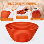 Silicone Banneton, Sourdough Bread Baskets (Set of 6, 5 Inch), Round Proofing Bread Bowls with Starter Kit, Bread Making Baking Supplies