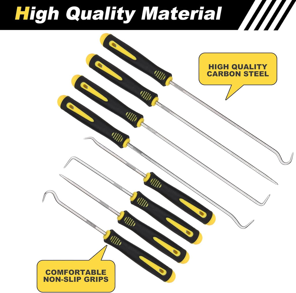 Aleric 8 Pieces Pick and Hook Tools Set, Precision Automotive Pick Tool for Car Auto Oil Seal, Pick Set Mechanic, Picks Tool Set to Remove Hoses and Gaskets, Pick Hooks Puller Remover Kit