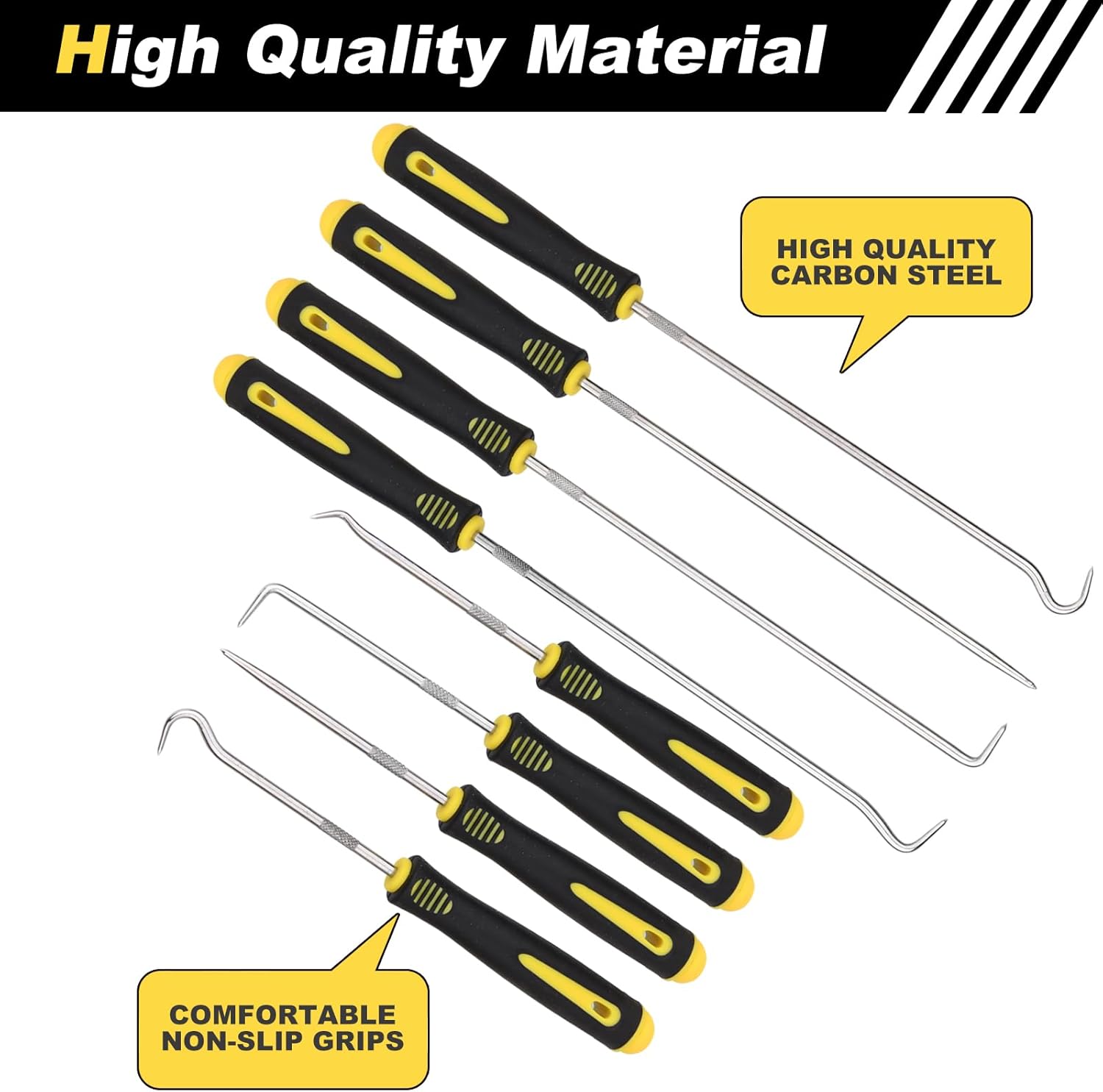 Aleric 8 Pieces Pick and Hook Tools Set, Precision Automotive Pick Tool for Car Auto Oil Seal, Pick Set Mechanic, Picks Tool Set to Remove Hoses and Gaskets, Pick Hooks Puller Remover Kit