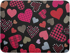 Happy Valentine's Day Black Dish Drying Mat for Kitchen Counter,Pink Love Heart Drying Mat 18 x 24 Inch with High Absorbent Microfiber Drainer Mat for Coffee Bar