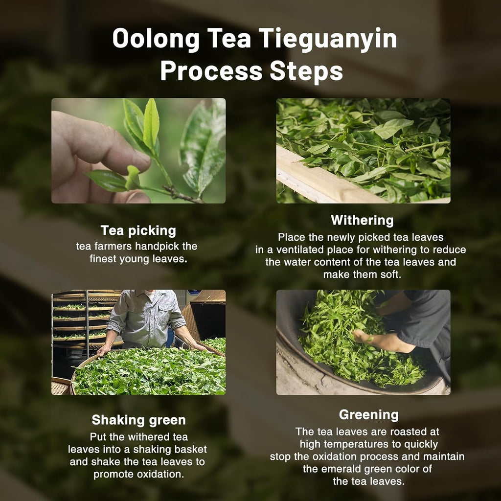 iTeaworld Tieguanyin-Green Oolong tea loose leaf - Natural Orchid Fragrance Authentic Fujian Anxi Tieguanyin 100g - Whole Tea leaves Oolong Tea for Health with 20 Empty Tea Bags, 3.5oz