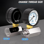 MEANLIN MEASURE 0-15Psi 2" Steel Double Graduated Air Test Pressure gauges, 3/4" FNPT Connection, -3-2-3% Accuracy