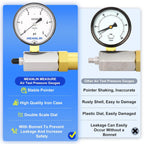 MEANLIN MEASURE 0-5Psi Diaphragm Type Capsule Low Pressure Gauge with 3/4" FNPT Connection Valve, 2-1/2" FACE DIAL Adjustable Air Test Pressure Gauge