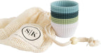 The Silicone Kitchen Reusable Silicone Baking Cup Silicone Muffin Liners for Cupcakes, BPA Free, Regular, 12 Pack, White Blue Green