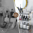 YCIA&DONE Bathroom Counter Organizer, Large Makeup Organizer Countertop, Shelf Storage, Vanity Tray, Easily Assemble for Bathroom Organizers and Storage, Undersink, Cabinet, 3 Tiers Grey