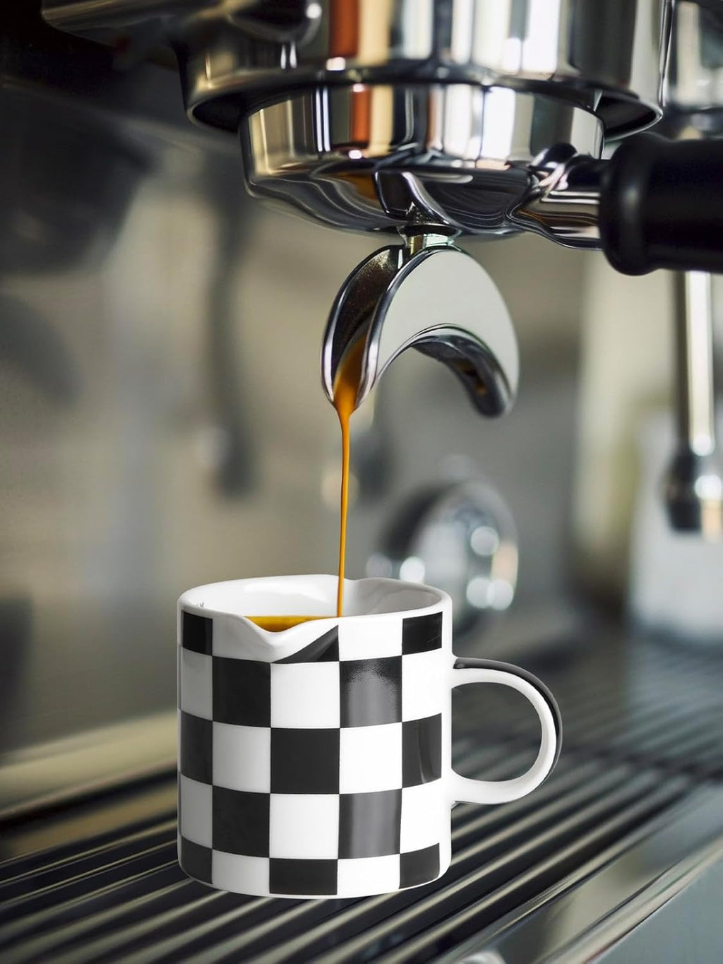 Espresso Cups, 5 OZ Ceramic Double Spouts Cups, Espresso Shot Cup with Handle and Measuring, Small Coffee Mugs Accessories for Espresso Machine Set Suitable for Milk Syrup