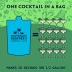 Lt. Blender's Margarita in a Bag - Margarita Mix - Each Bag Makes 1/2 Gallon of Frozen Margaritas – Non-GMO Cocktail Mix - No Margarita Machine Needed – Add Liquor, Wine or as a Mocktails (Pack of 1)