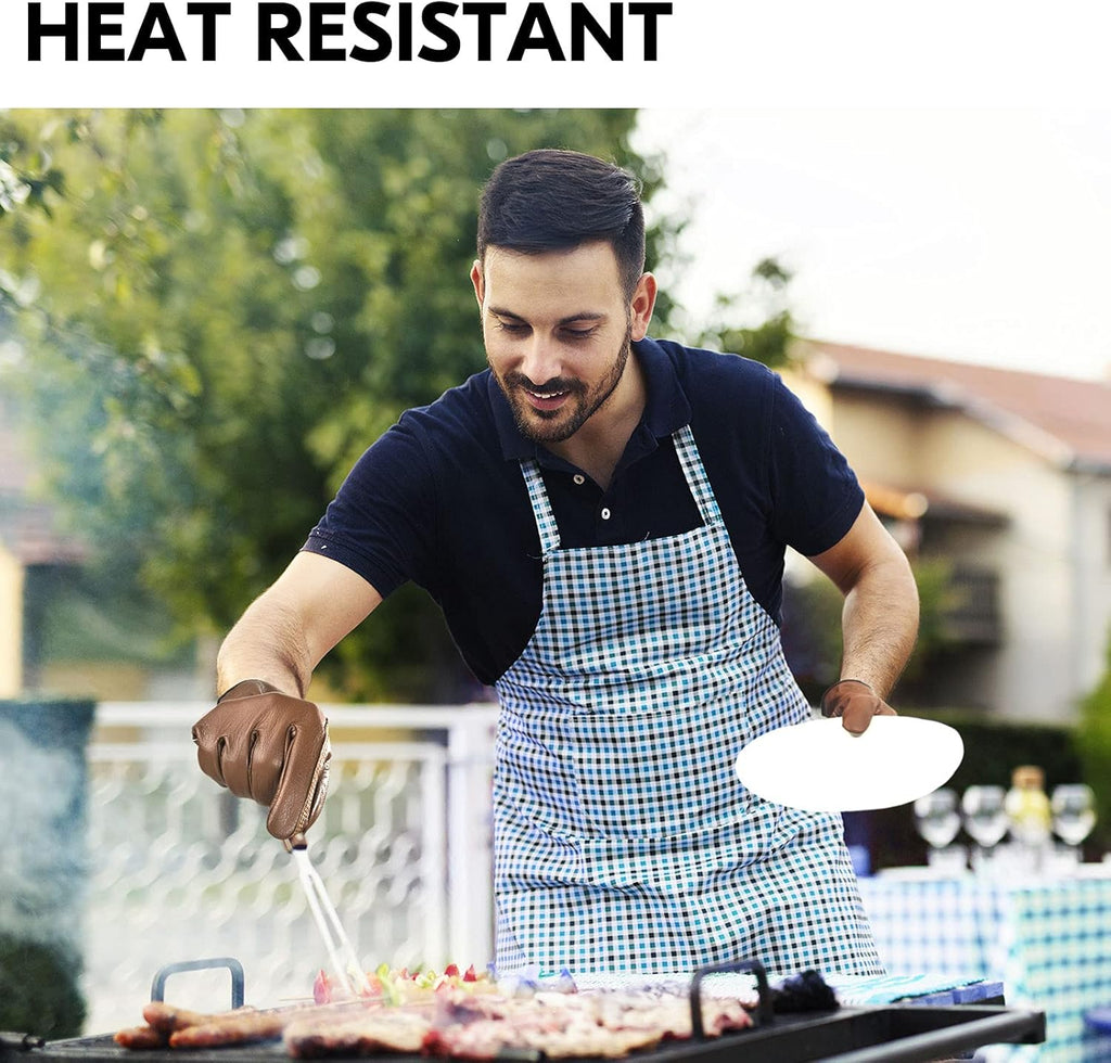 Vgo... 1-Pair Unlined Safety Cow Grain Leather Work Gloves Men, Rigger Gloves, Builder Gloves, Water Resistant, Palm Patched (Size L, Brown, CA9597WP)