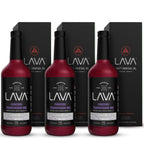 (3 Pack) LAVA Premium Concord Transfusion Mix made with concord grape juice, real ginger, ginger ale, no artificial sweeteners, 1-Liter (33.8oz) Glass Bottle, Ready to Use.