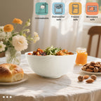 Beige Wheat Straw Bowls for Cereal and Salad,Alternative Plastic Bowls Set of 6,40oz Unbreakable Soup Bowls suitable for Kitchen,Party,Camping and R.V.