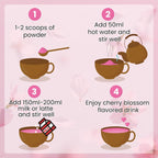 Cherry Blossom Powder - 8oz No Additive Sakura Powder for Baking, 100% Spring Season Cherry Blossom, Pink Color Natural Food Coloring, Perfect for Latte, Smoothies, Drinks - Vegan, Gluten Free